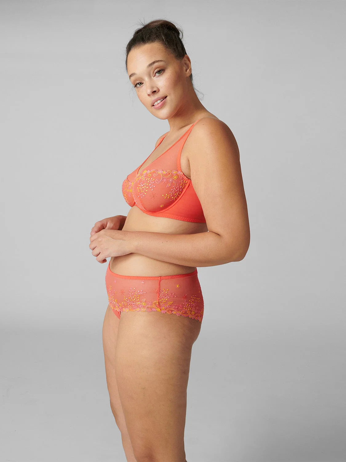 Women is wearing Delice Embroidered Shorty front picture with matching bra (sold separately)