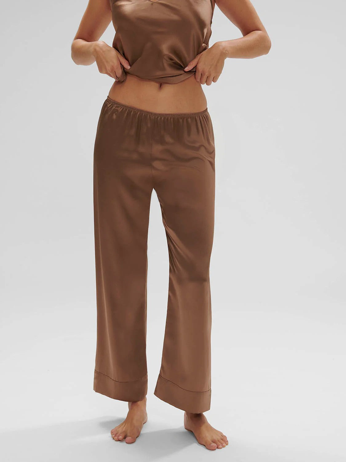 Dream Silk Trousers front picture with matching camisole (sold separately)