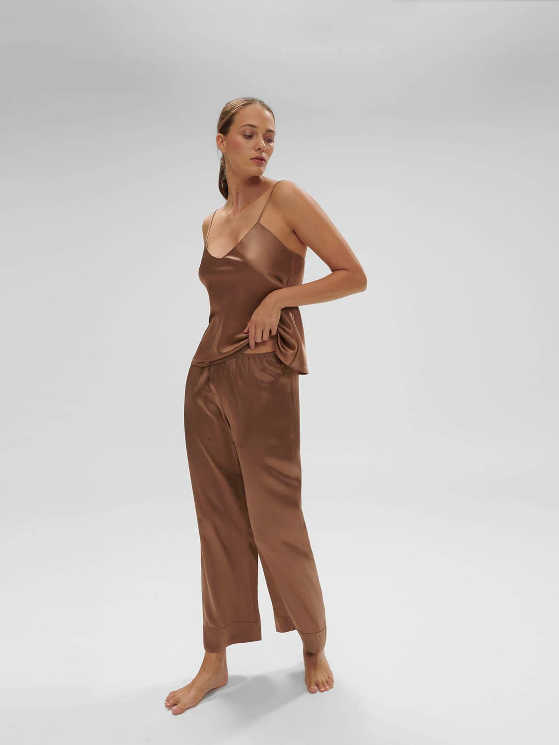 Dream Silk Trousers front picture with matching camisole (sold separately)