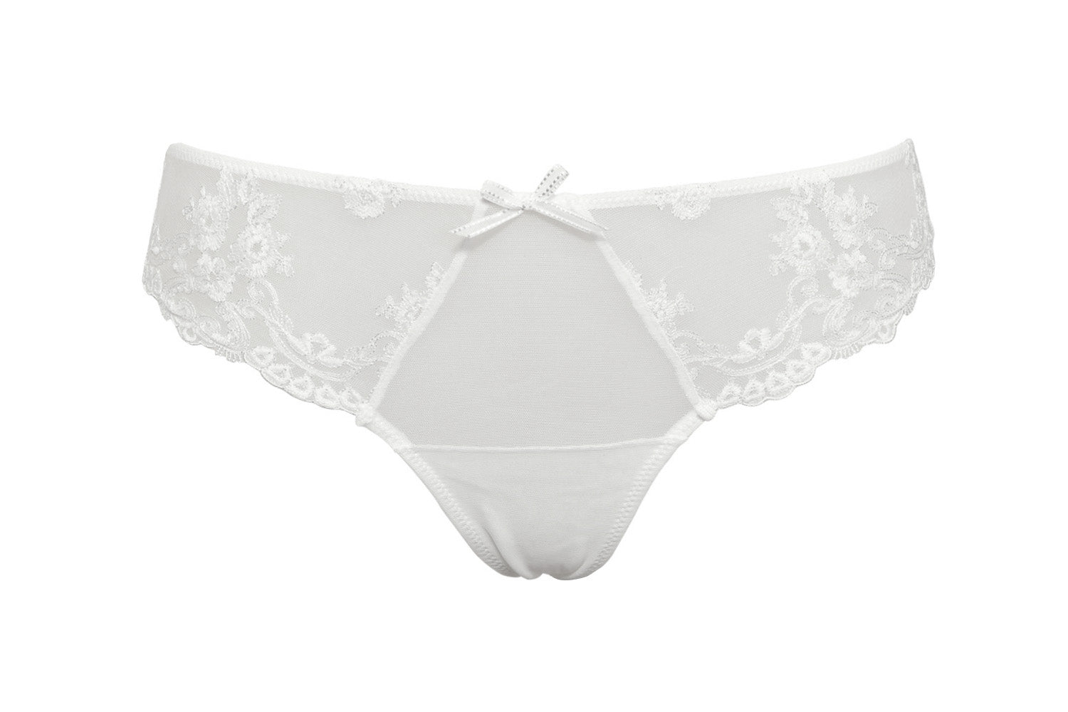 The Gentle Embroidery Tulle Thong from SIELEI Italy provides the perfect balance of comfort and style.