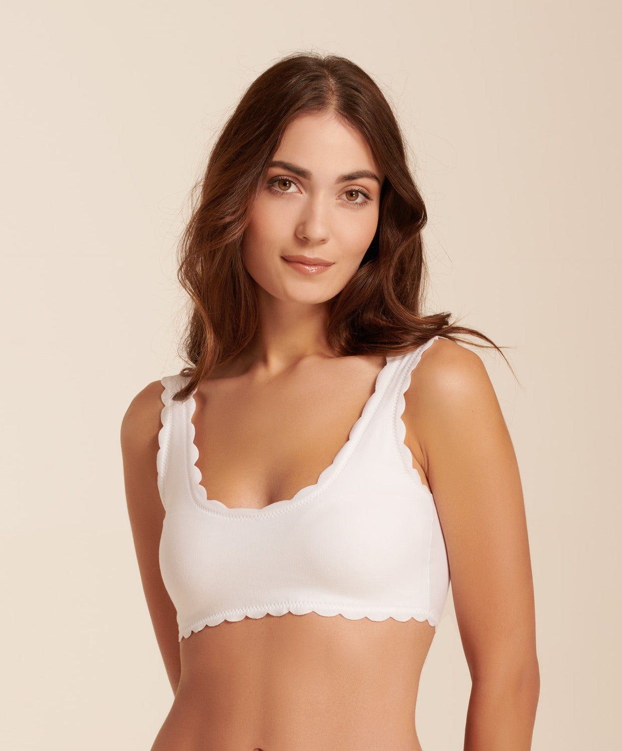 Scalloped Laser Cut Cotton Bralette