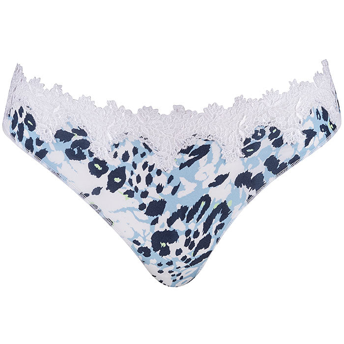 The Camo Lace Pleasing Thong wonderfully captures the essence of the Diane Von Fürstenberg work.
