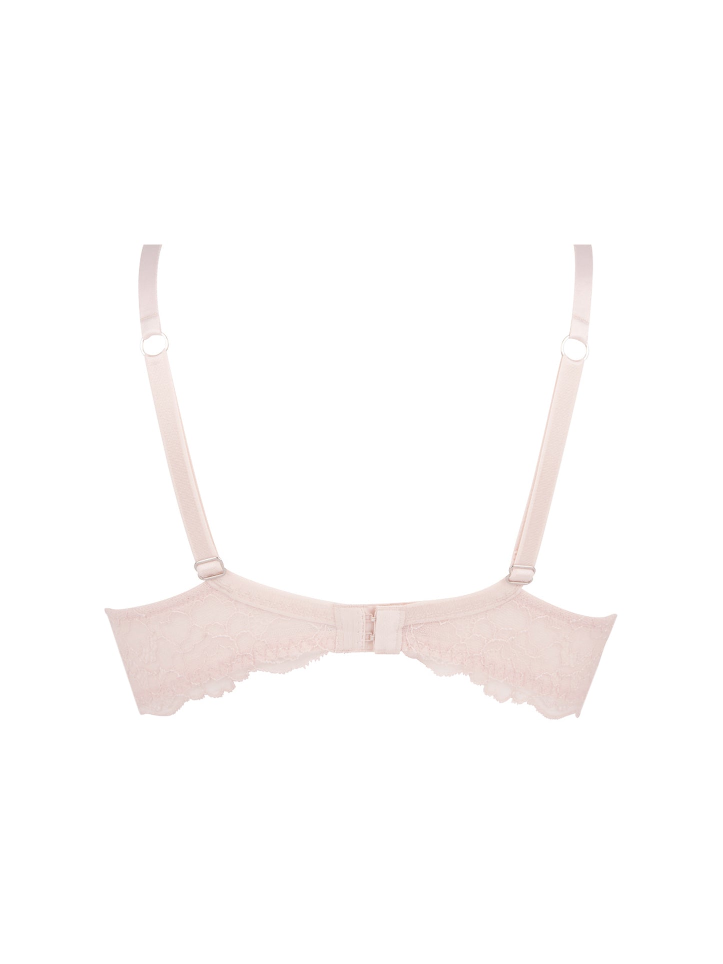 Picture of the back of the Sublime En Dentelle Demi Cup Bra in rose colour.