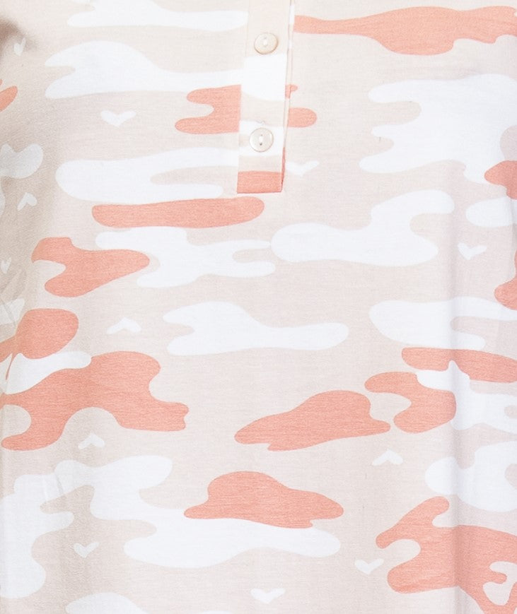 Camo Cotton Spaghetti Straps Nightgown