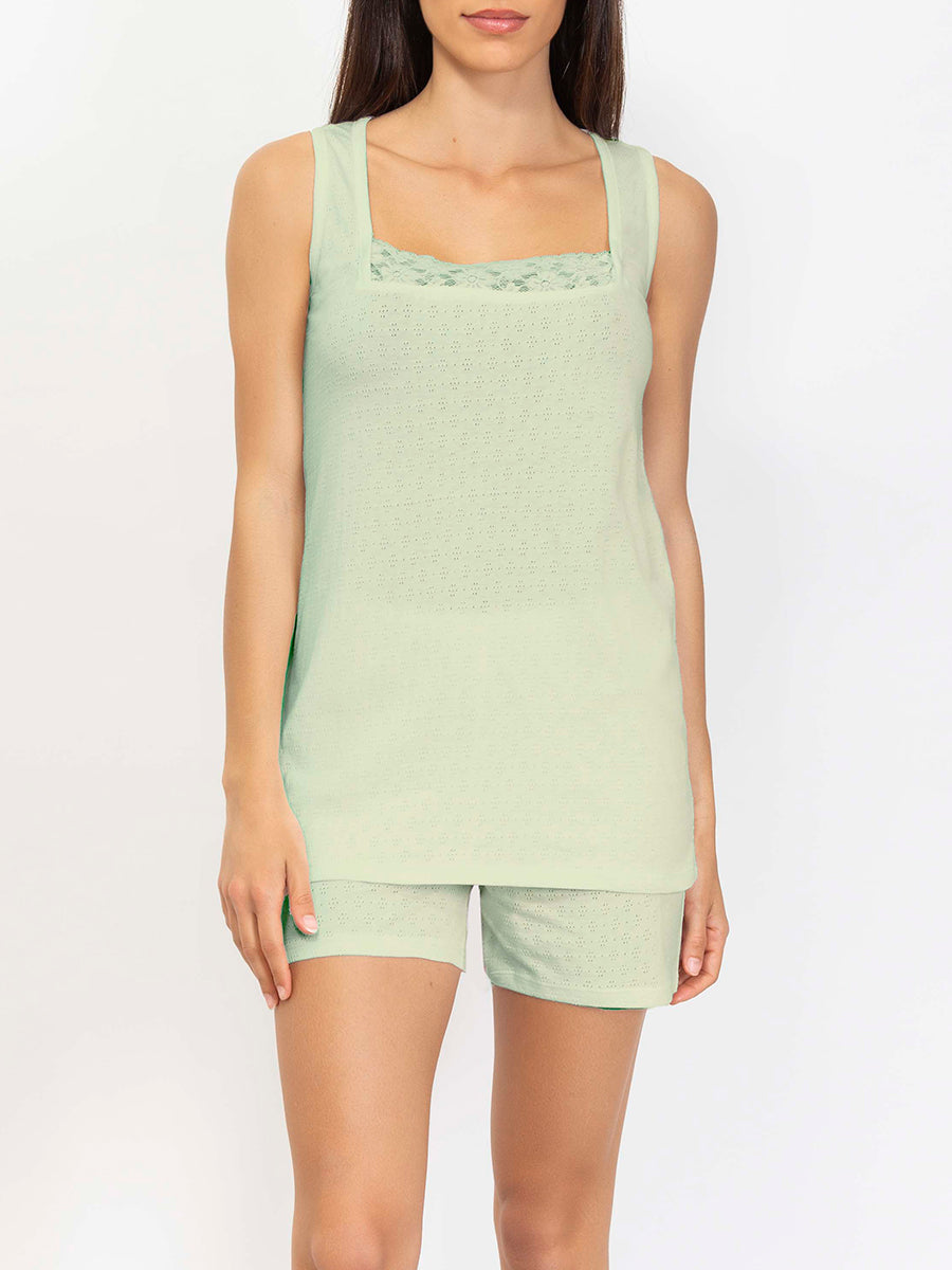 Pointelle Cotton Pajamas Set Di Moda Lingerie