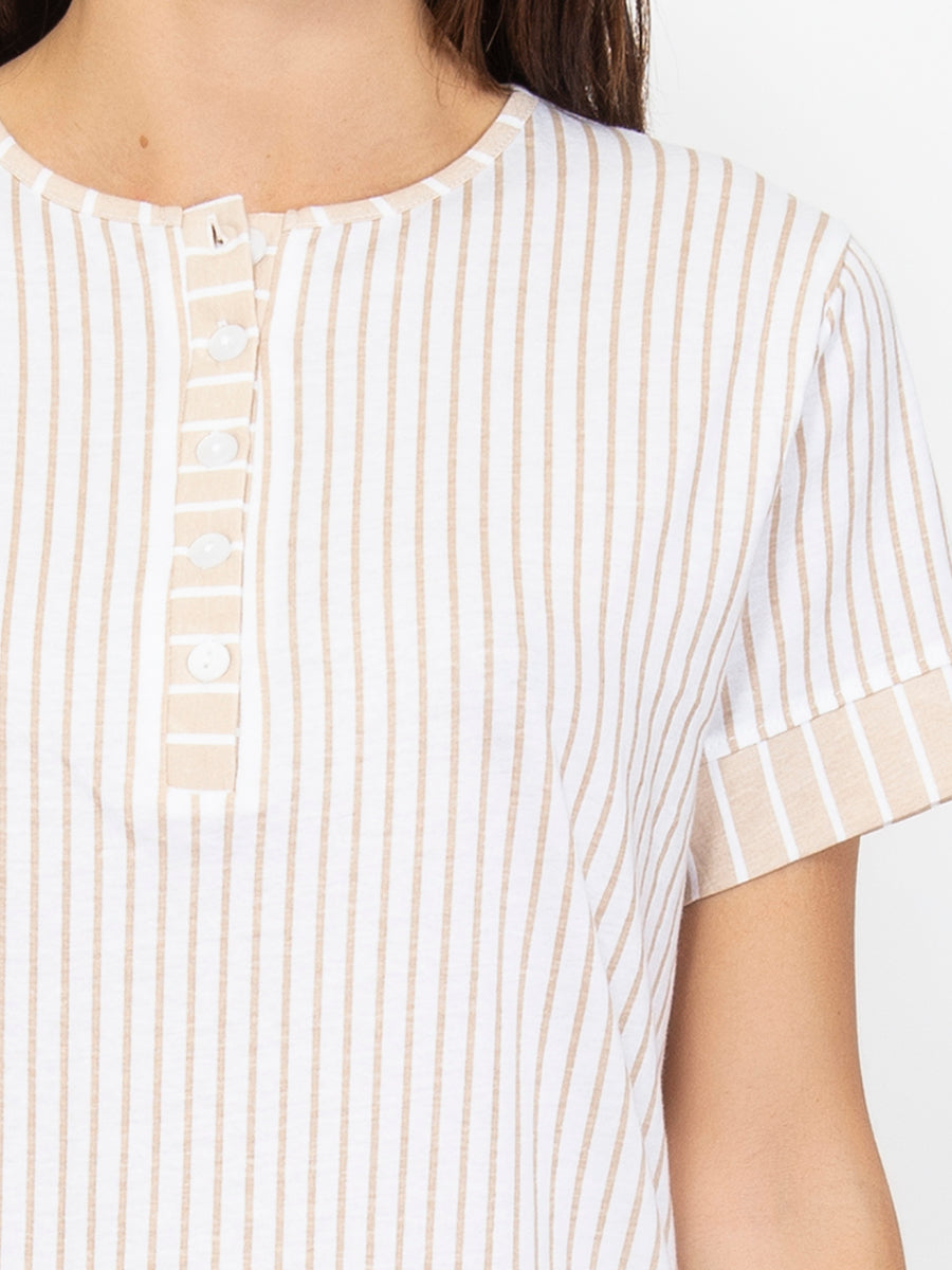 Cotton Striped Pajamas Set