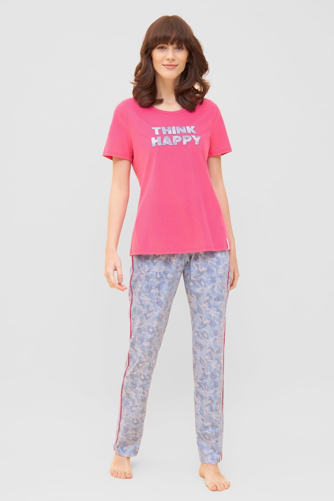 Front of the Be Happy Jersey Cotton Comfortable T-Shirt with matching panties