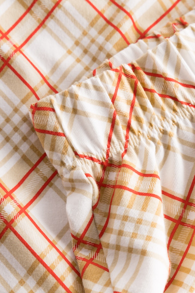 Waistband on the front of the Be Happy Cotton Check Shorts