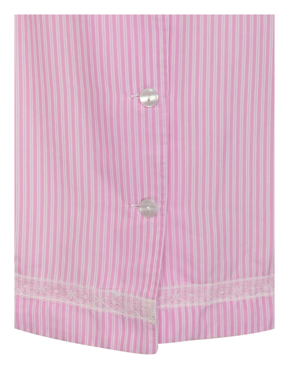 This Verdissima pajama set features a combination of male and female styling, with a button-up shirt top and long pants.