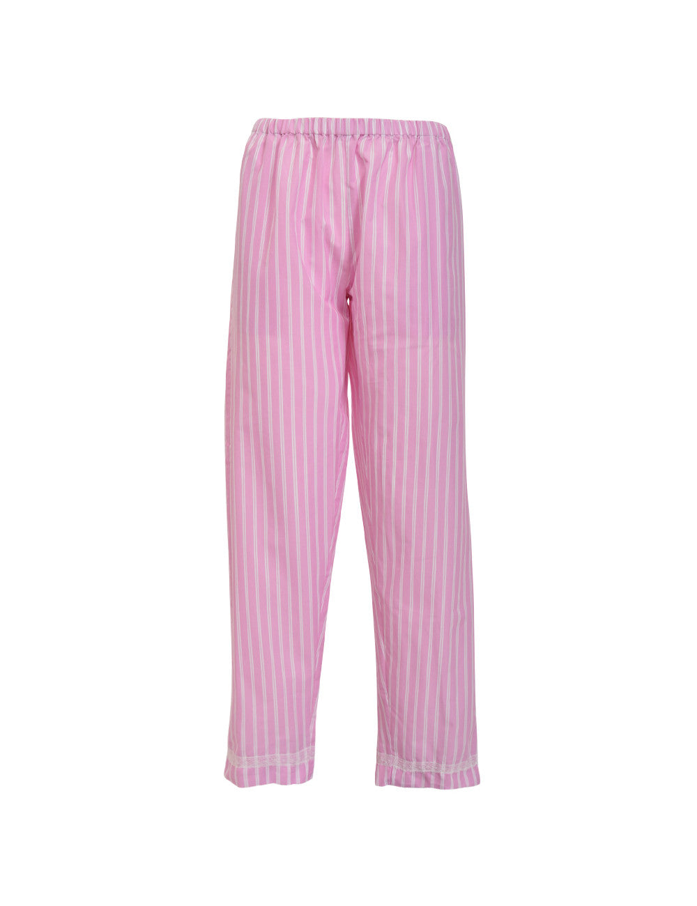 This Verdissima pajama set features a combination of male and female styling, with a button-up shirt top and long pants.
