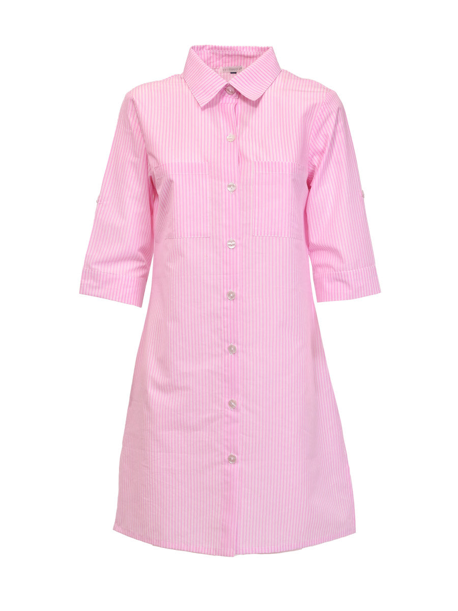 Striped Woven Cotton Nightshirt