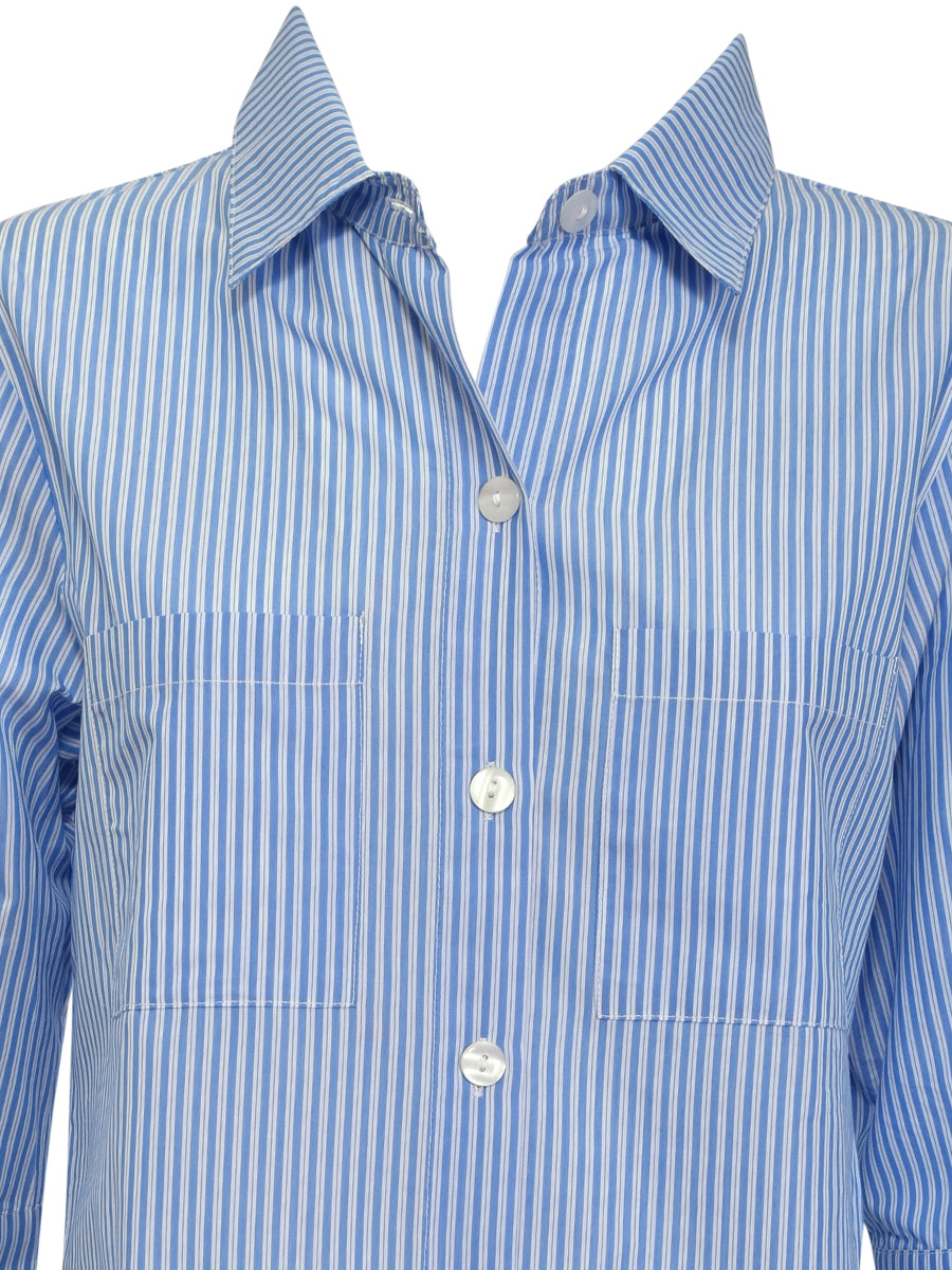 Striped Woven Cotton Nightshirt