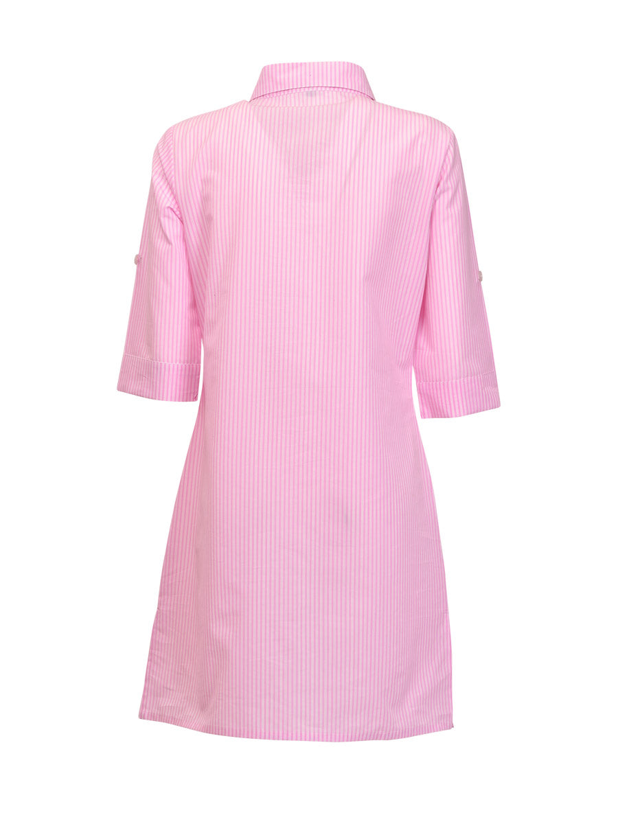 Striped Woven Cotton NightshirtStriped Woven Cotton Nightshirt