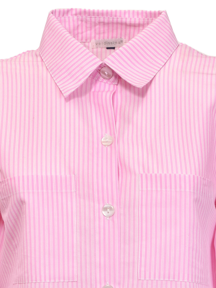 Striped Woven Cotton NightshirtStriped Woven Cotton Nightshirt