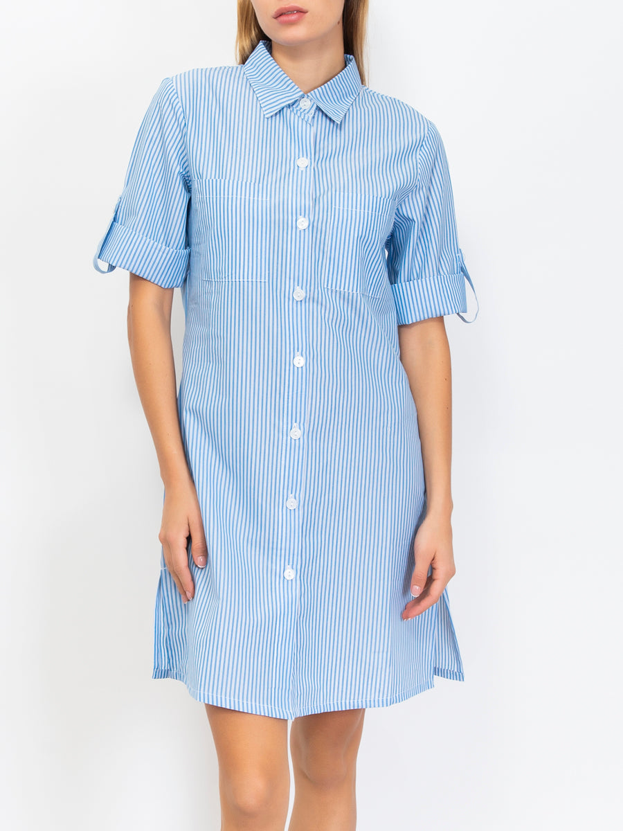 Striped Woven Cotton Nightshirt