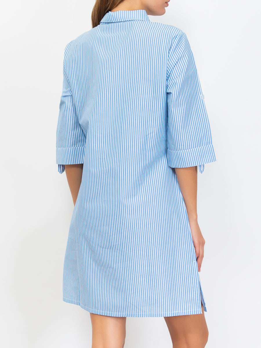 Striped Woven Cotton Nightshirt