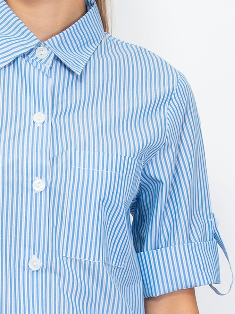 Striped Woven Cotton Nightshirt