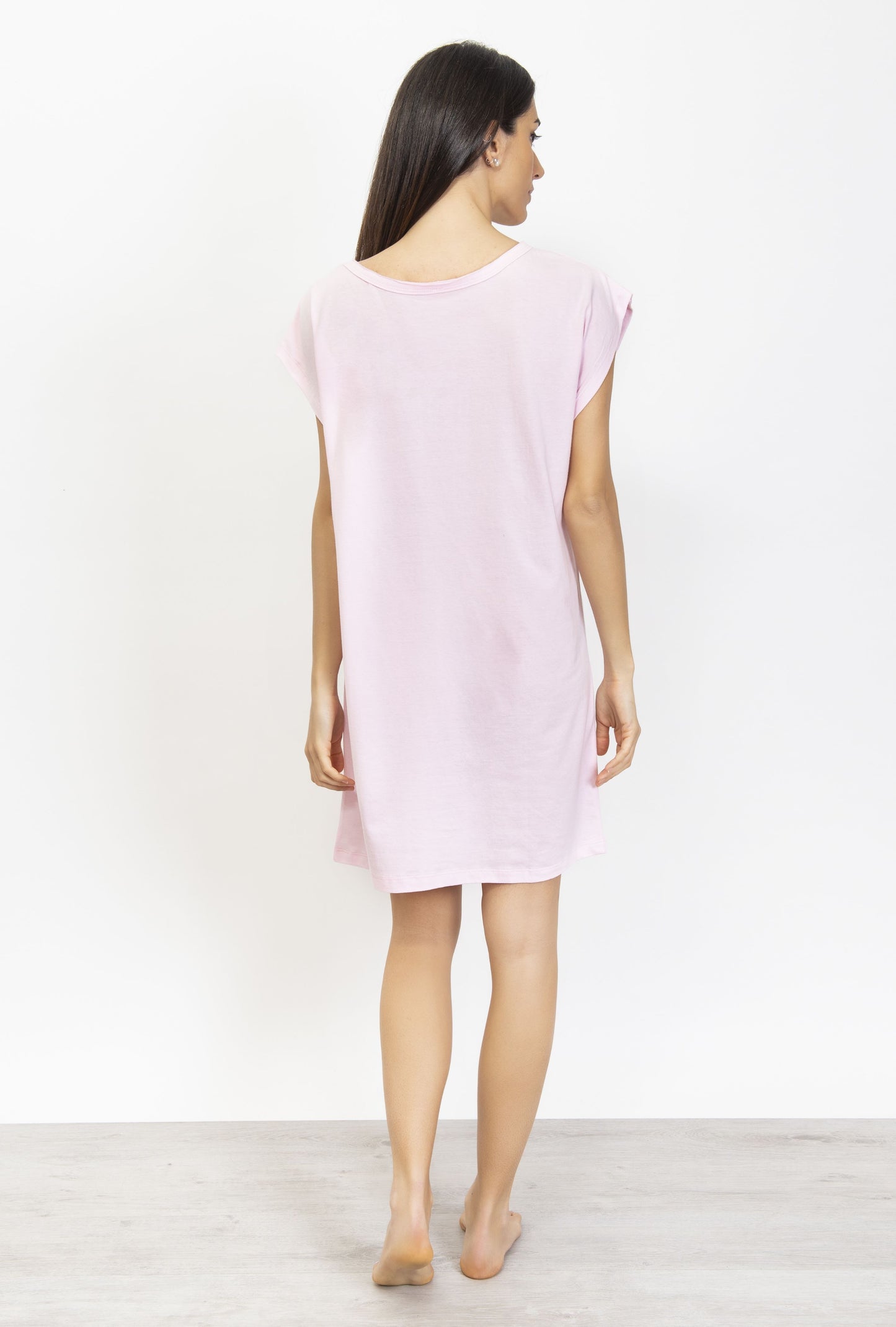 Hearts Print Cotton Short Dress