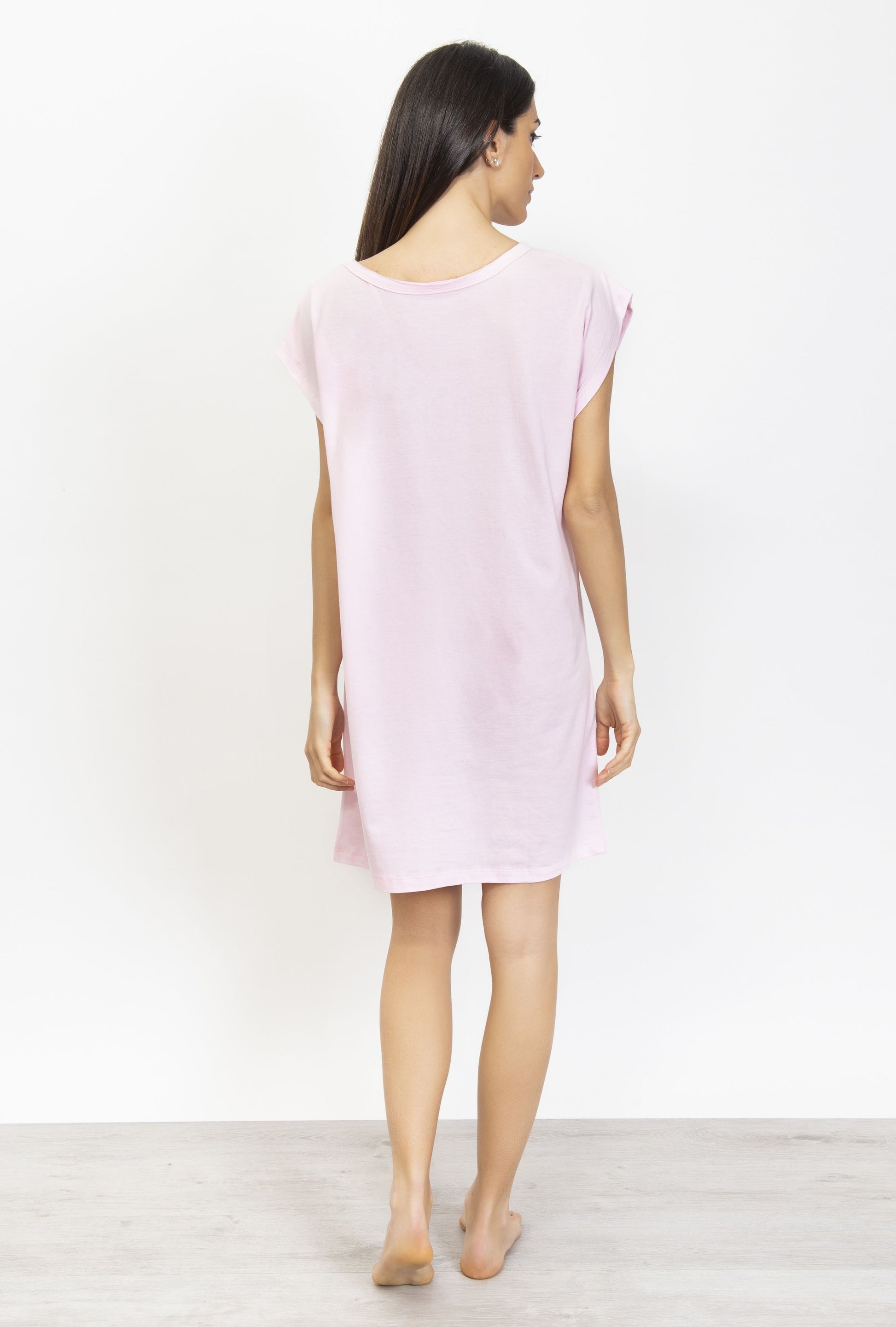 Hearts Print Cotton Short Dress