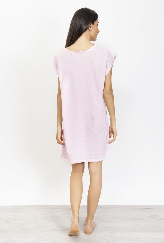 Hearts Print Cotton Short Dress