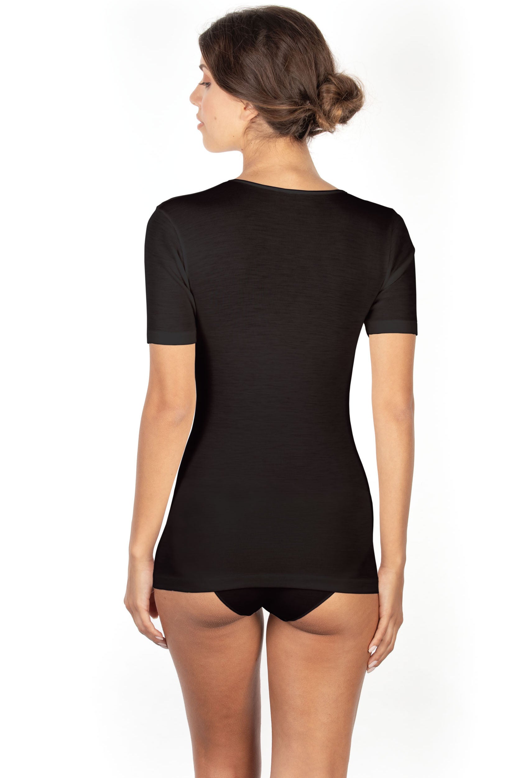 Wool & Silk Short Sleeve Top by EGi from Italy