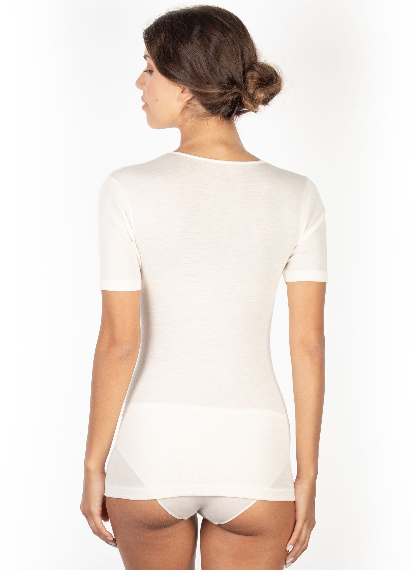 Wool & Silk Short Sleeve Top by EGi from Italy