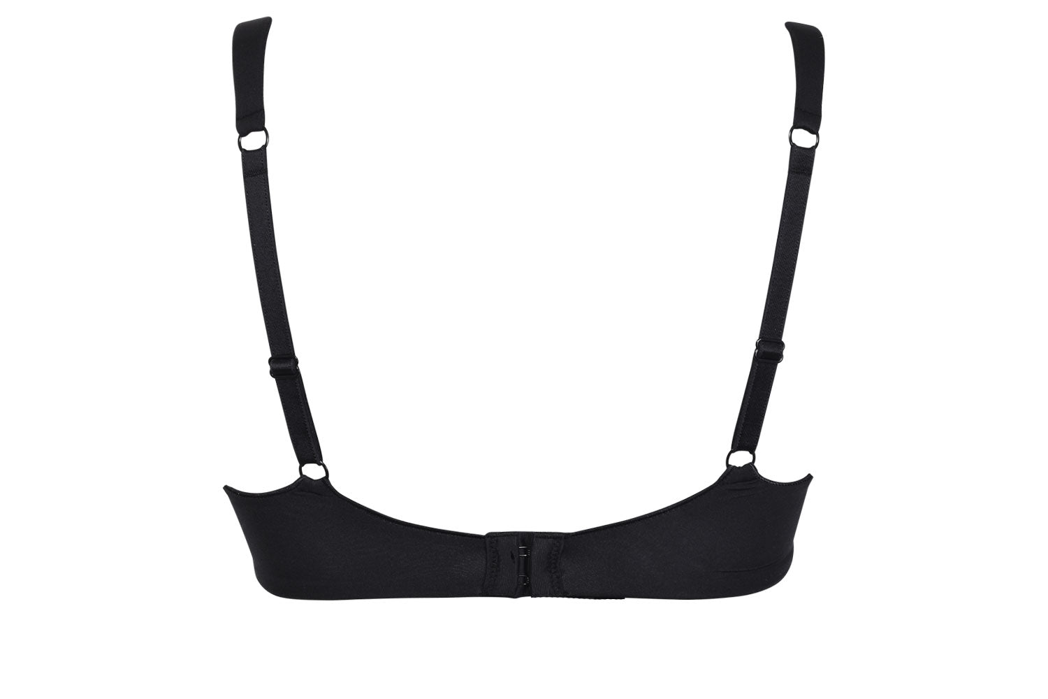 Black wireless spacer cup bra from the Plus line by SIéLEI from Italy.