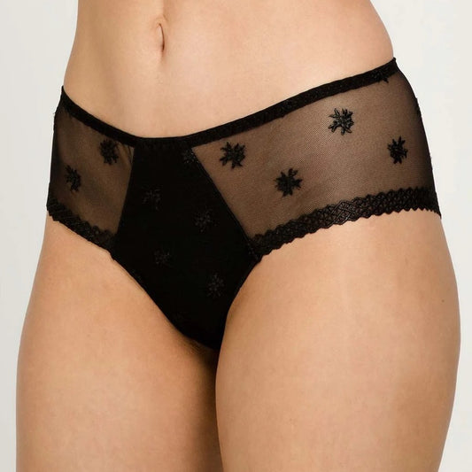 The Louisa Bracq shorty from the Chantilly line has a polished, sophisticated look featuring geometric leg-lines which showcase the surrounding iridescent medallions.