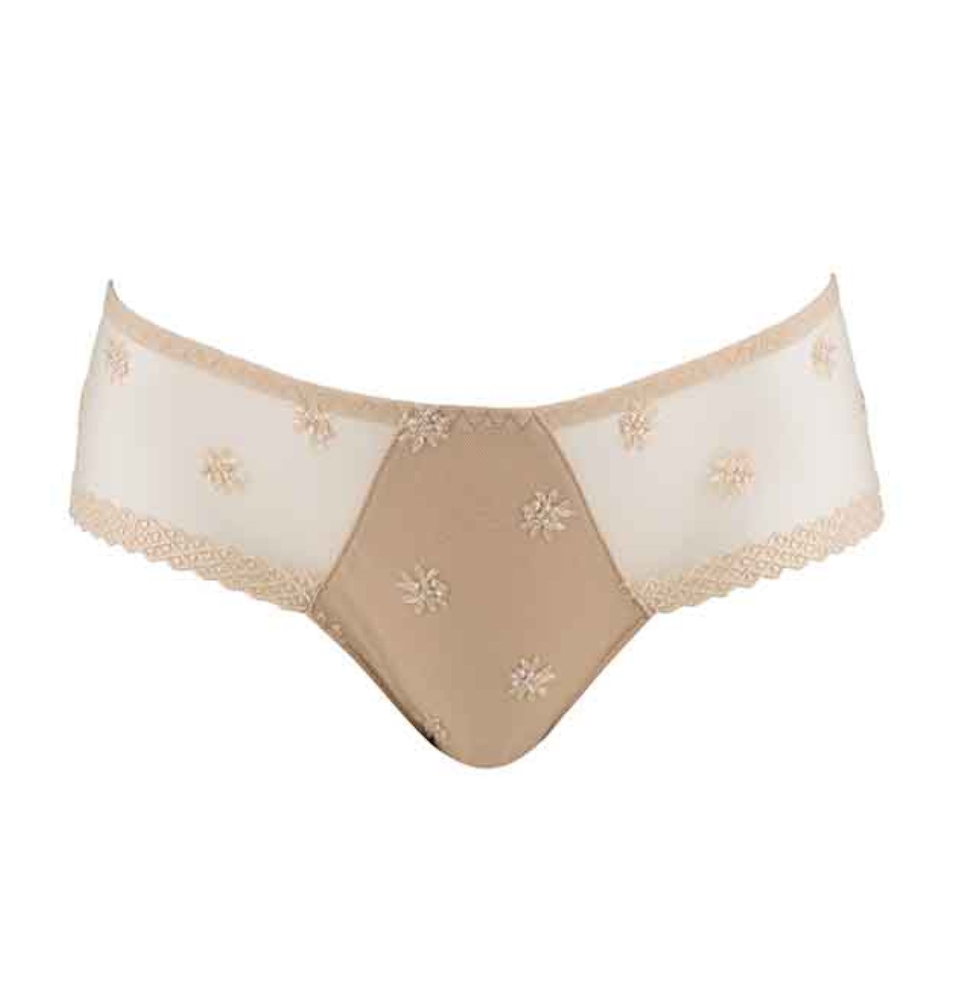 The Louisa Bracq shorty from the Chantilly line has a polished, sophisticated look featuring geometric leg-lines which showcase the surrounding iridescent medallions.