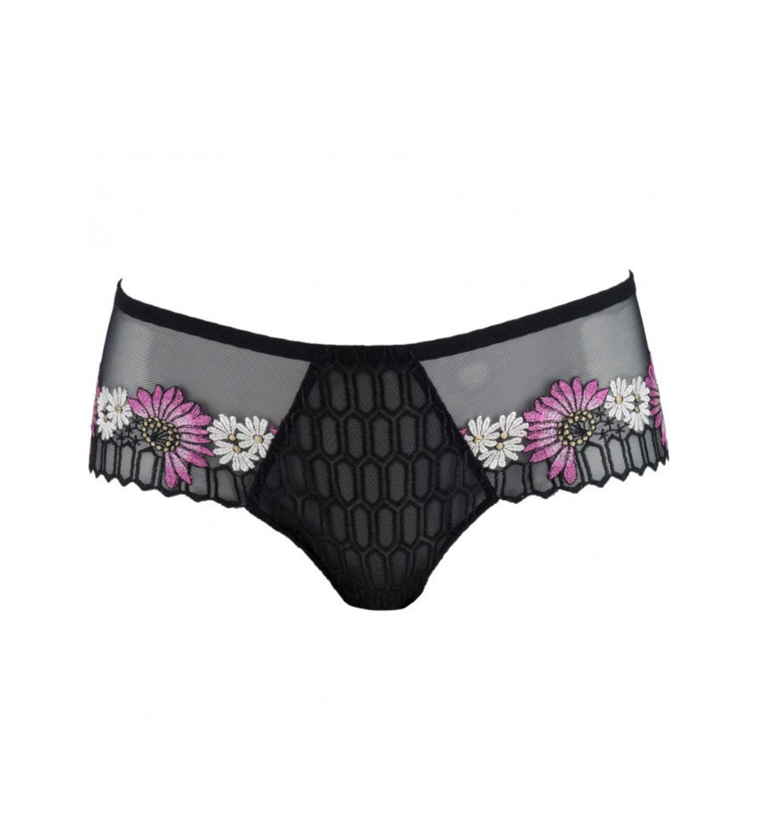 Louisa Bracq shorty from the Flower Power line features luxurious embroidery exclusively at Di Moda Lingerie Toronto.