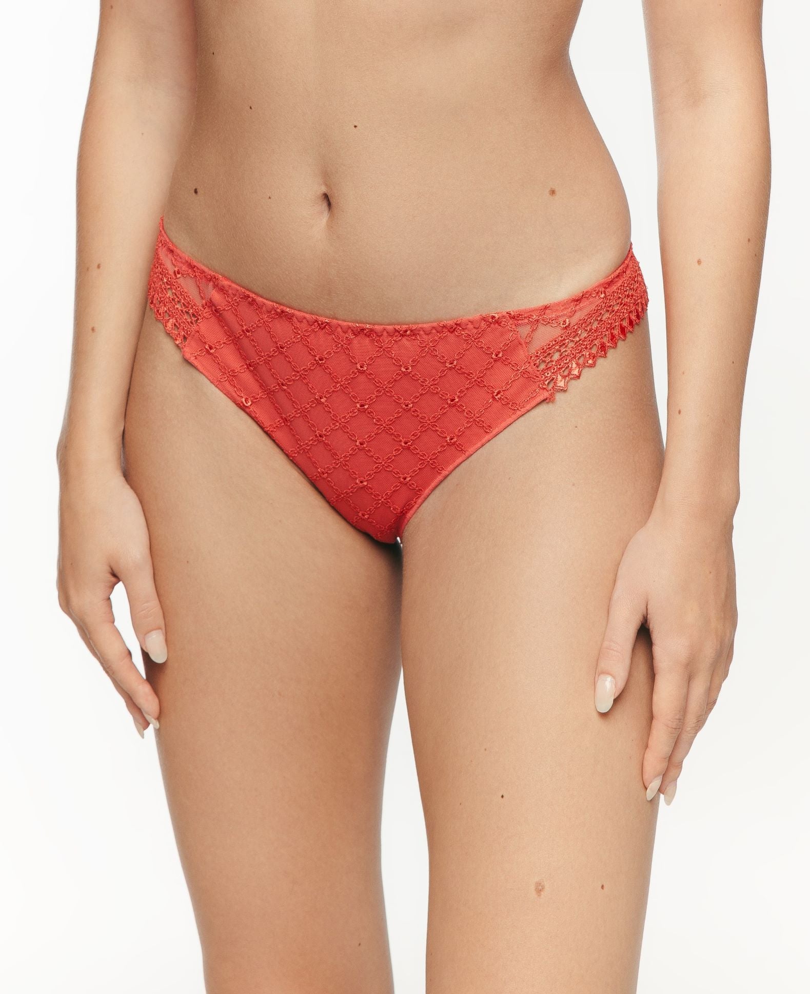 Elegant embroidery thong from the Paco line  by Louisa Bracq from France at Di Moda Lingerie Toronto.