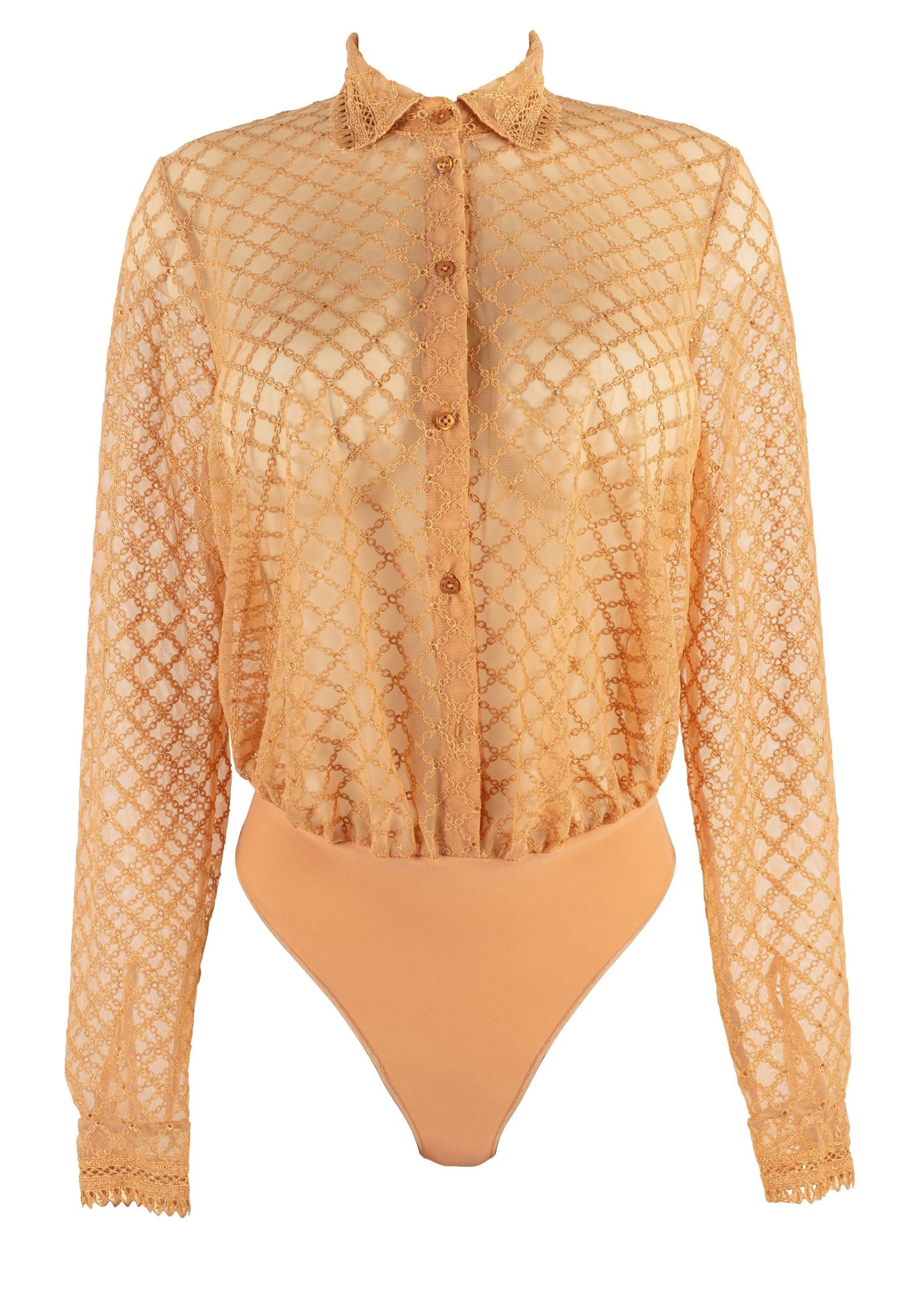 Ultraluxe embroidery shirt-bodysuit from the Paco line by Louisa Bracq from France at DiModa Lingerie Toronto.