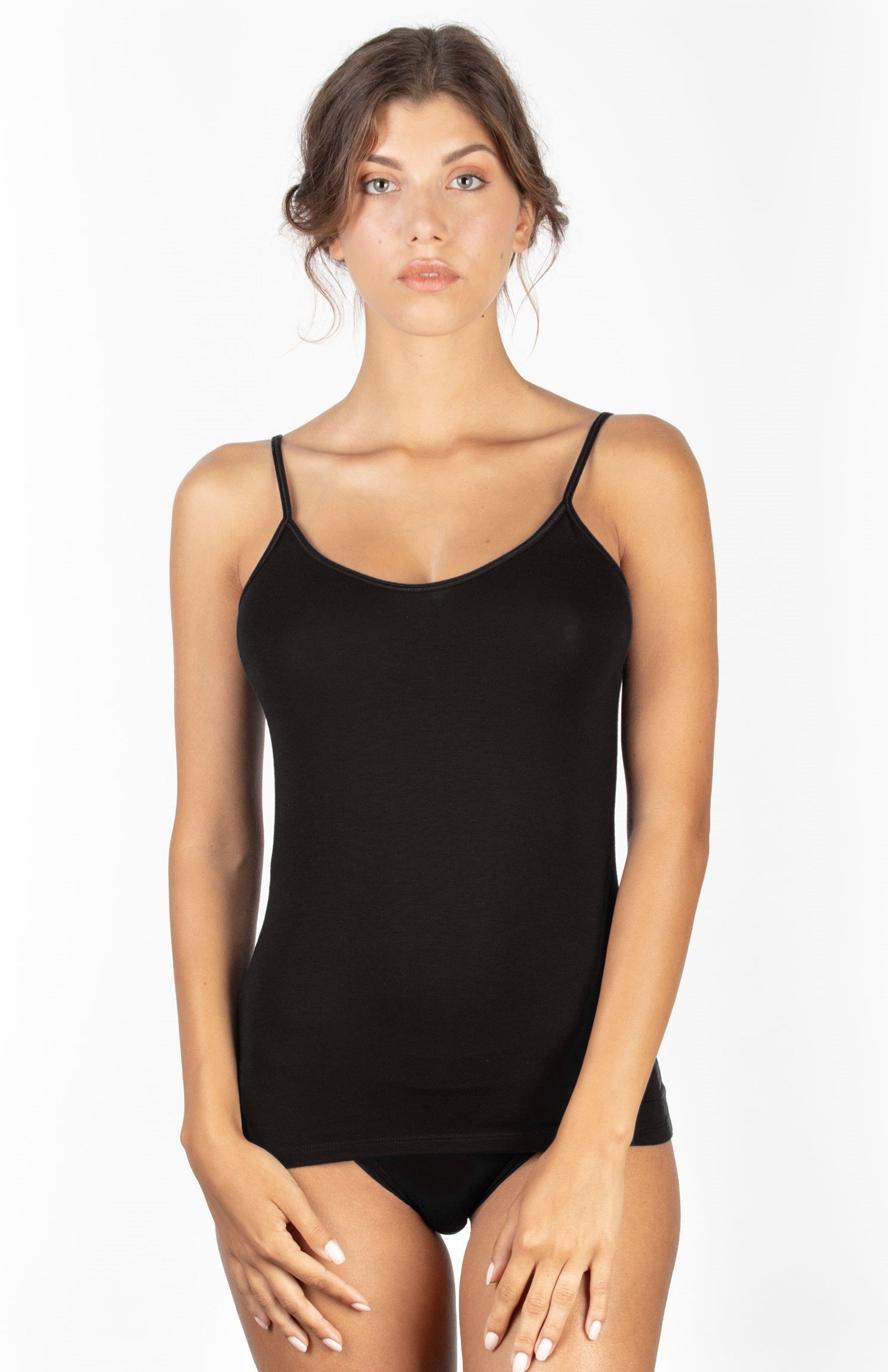 EGi's Modal collection includes a camisole crafted from Lenzing Modal® fabric. It is renowned for its comfort, breathability and moisture-wicking properties, presenting its wearers with a soft, luxurious texture and exceptional colorfastness.