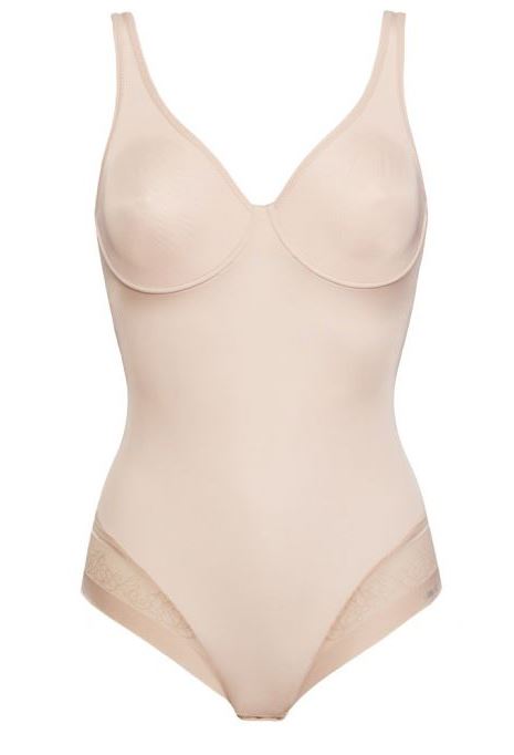 This bodysuit from SIéLEI Italy's Flower line is crafted from a lightweight poly material with contemporary lace inserts on the leg-lines for stylish support and comfort.