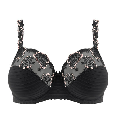 Pearlescent Embroidered Leaves Full Cup Bra