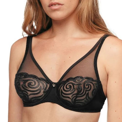 Louisa Bracq Tribal Fine Embroidered Tulle Foulard Bra | Di Moda Lingerie