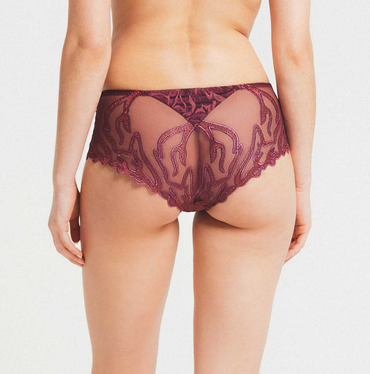 Front of the Louisa Bracq's Vortex Silk Embroidery Shorty.