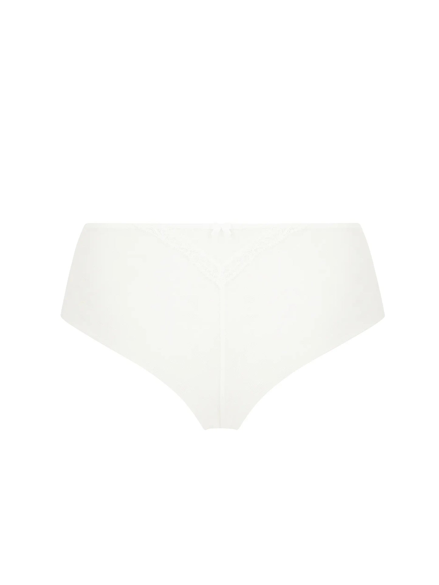 White high-waisted bikini bottom on a white background