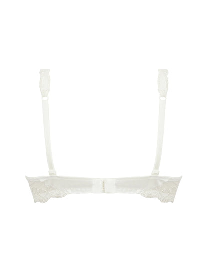 White lace bralette on a white background