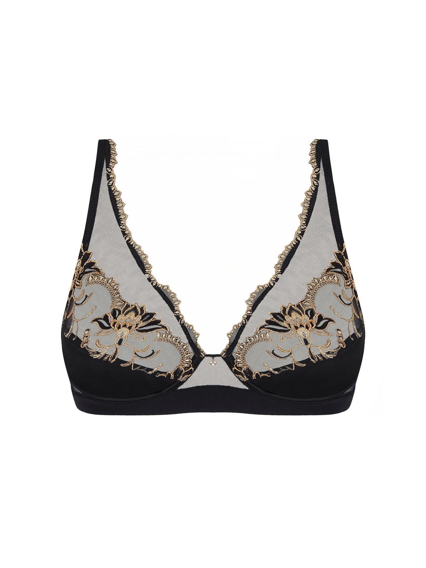 Eblouissante Icone Glam Triangle silk bra by Lise Chrmel.