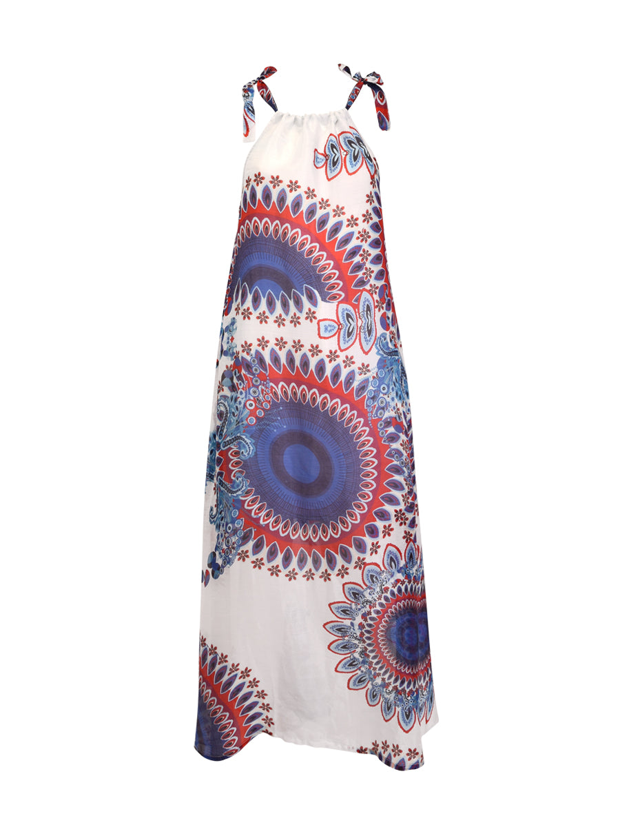 Maxi sundress made of 100% silk by Verdissima from Italy