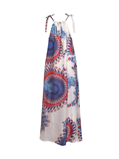 Maxi sundress made of 100% silk by Verdissima from Italy