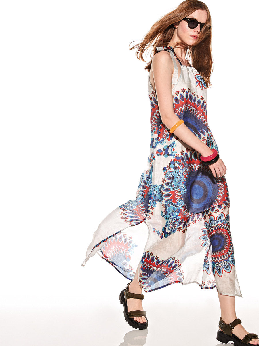 Maxi sundress made of 100% silk by Verdissima from Italy