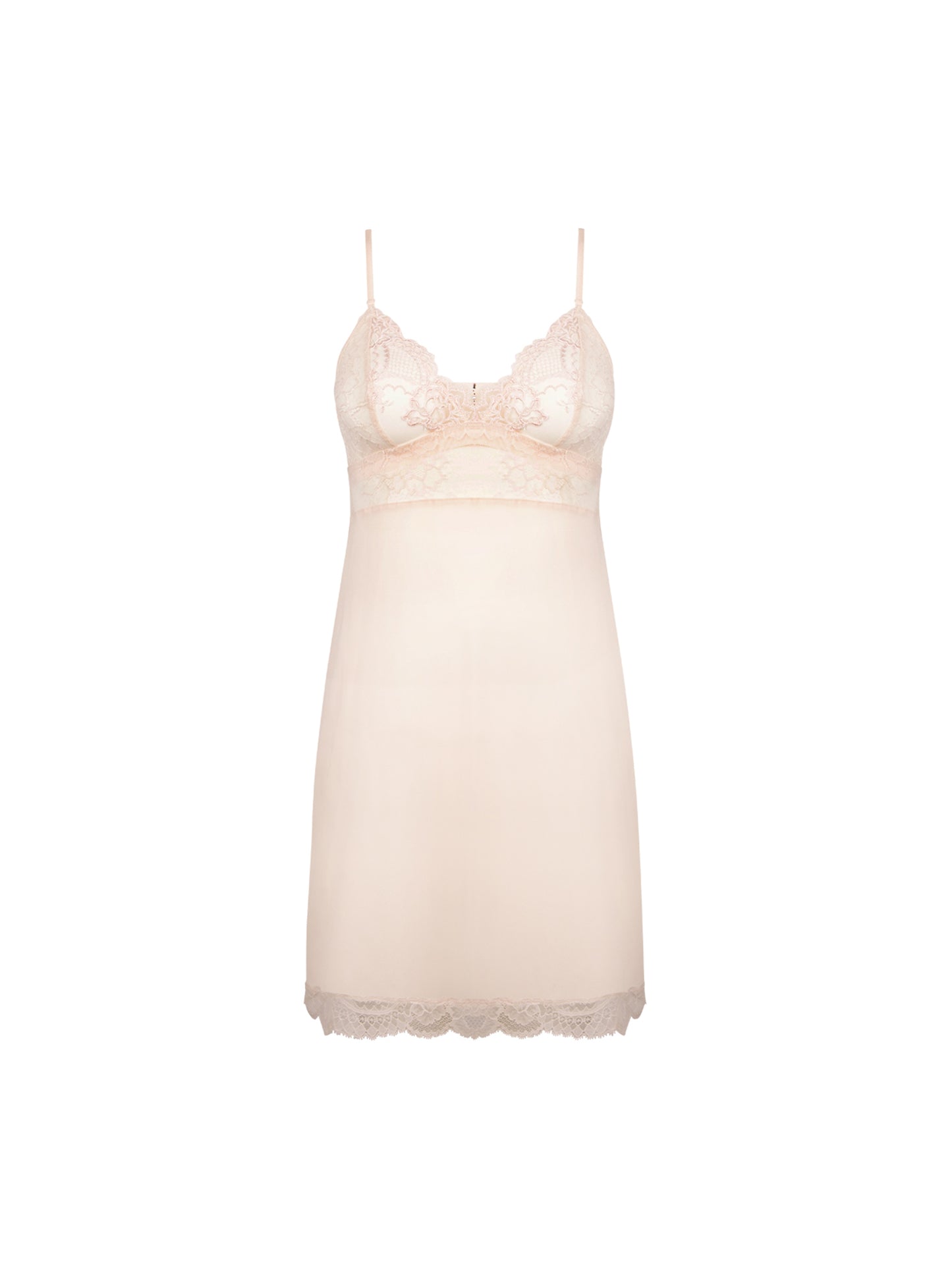 Front of the Sublime En Dentelle Silk Negligee 