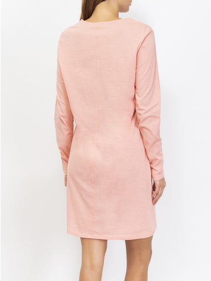 Verdissima's long-sleeved nightgown features a macro-flower motif lace insert for a modern, yet refined design. 