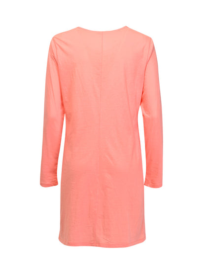 Verdissima's long-sleeved nightgown features a macro-flower motif lace insert for a modern, yet refined design. 