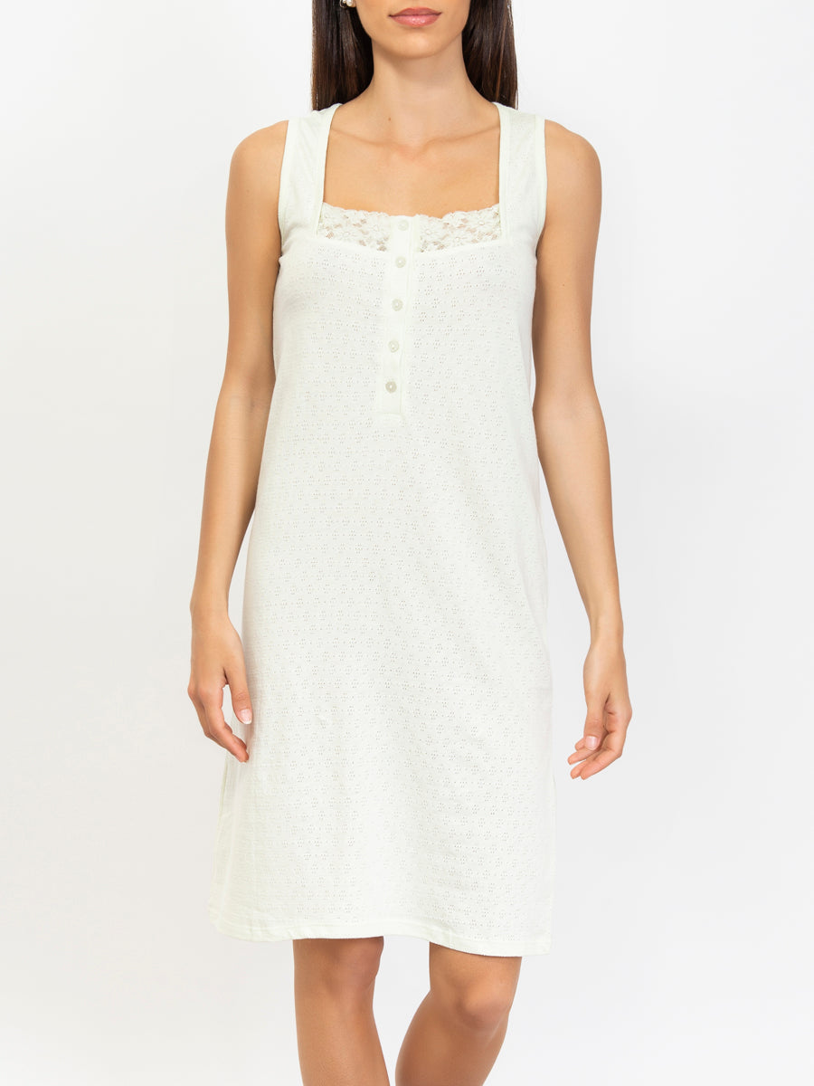 Pointelle Cotton Light Nightgown by SieLEI