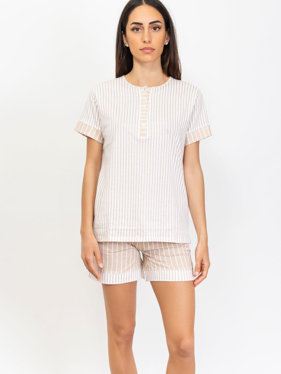 Cotton Striped Pajamas Set