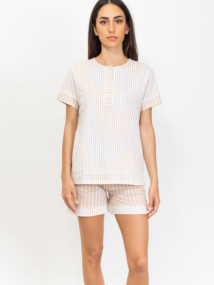 Cotton Striped Pajamas Set