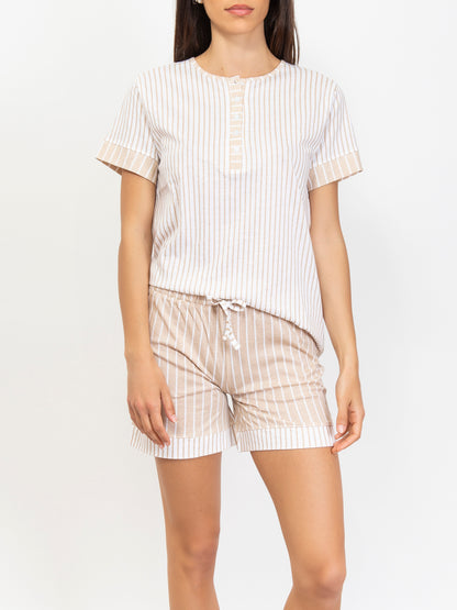 Cotton Striped Pajamas Set
